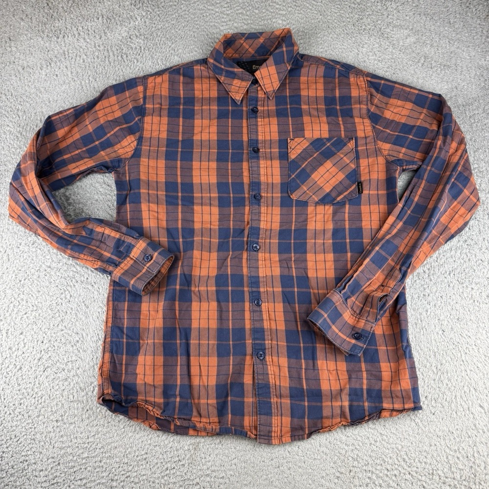Emerica Shirt Mens Large Plaid Long Sleeve Button Up Casual Skate Woven